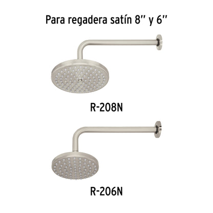 Brazo y chapetón para regadera, 30 cm, satín, ELEMENT · vista 2