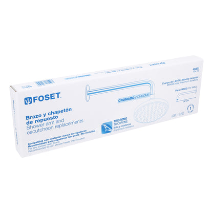 Brazo recto de 30 cm con chapetón para regadera