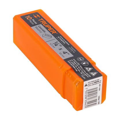 Broca para concreto de 1/4 x 4 in con punta de carburo de tungsteno