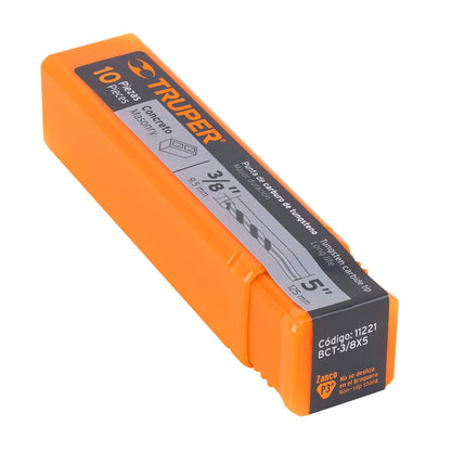 Broca para concreto de 3/8 x 5 in con punta de carburo de tungsteno