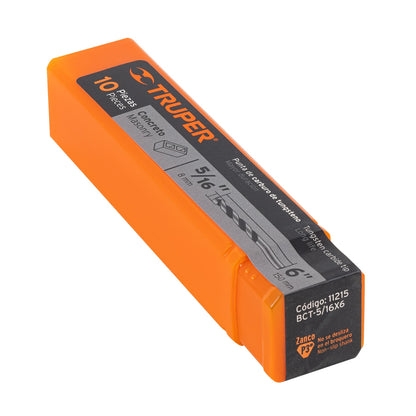 Broca para concreto de 5/16 x 6 in con punta de carburo de tungsteno