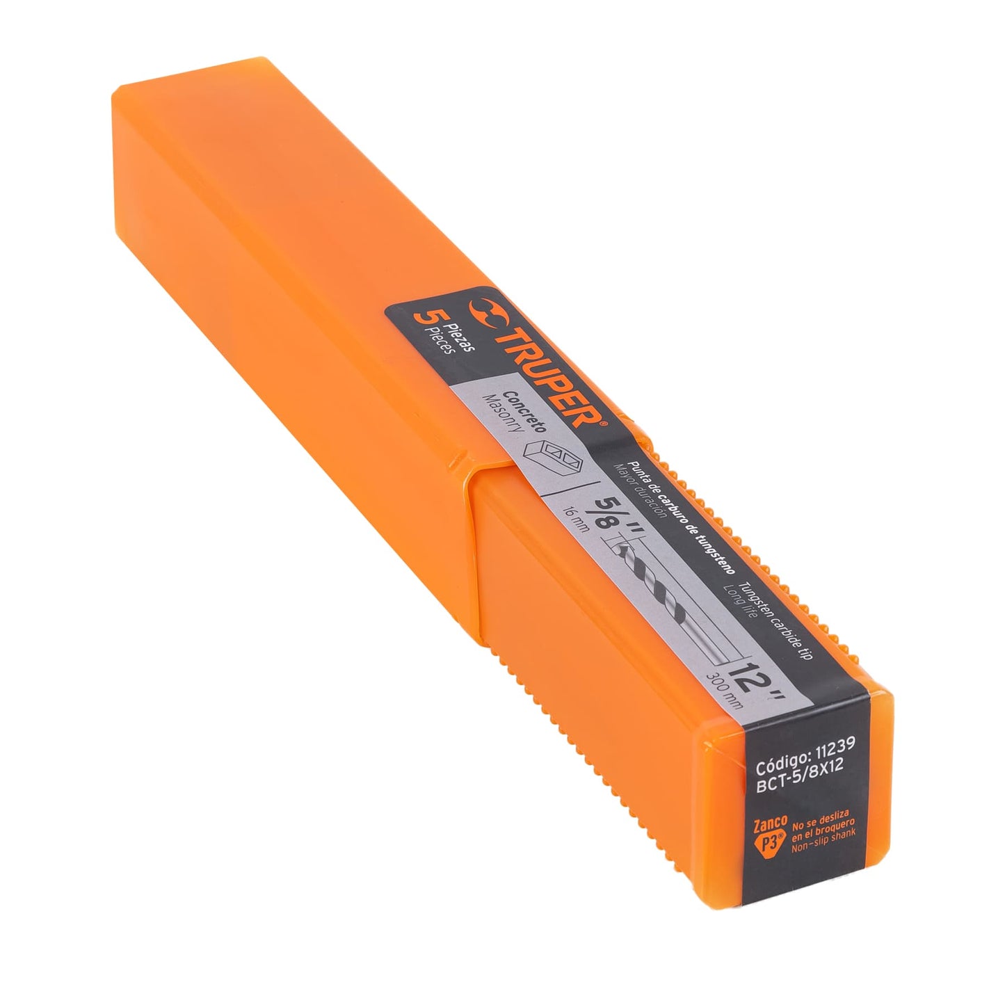 Broca para concreto de 5/8 x 12 in con punta de carburo de tungsteno