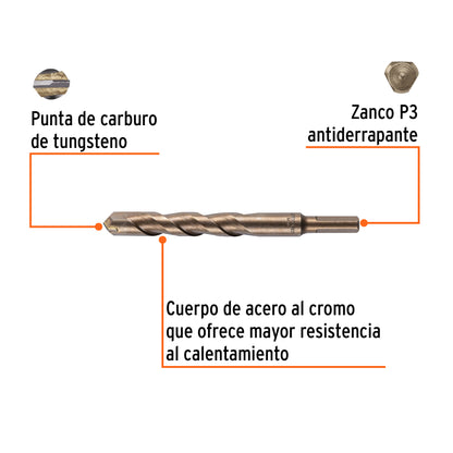 Broca para concreto de 5/8 x 6 in con punta de carburo de tungsteno