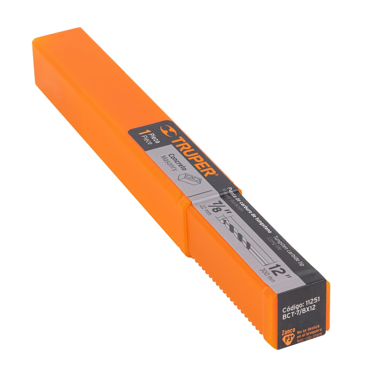 Broca para concreto de 7/8 x 12 in con punta de carburo de tungsteno