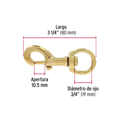 Bandola Destorcedora Latón 3/4 Pulgada