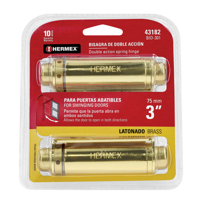 Bisagra de doble acción de 3 pulgadas en acero latonado