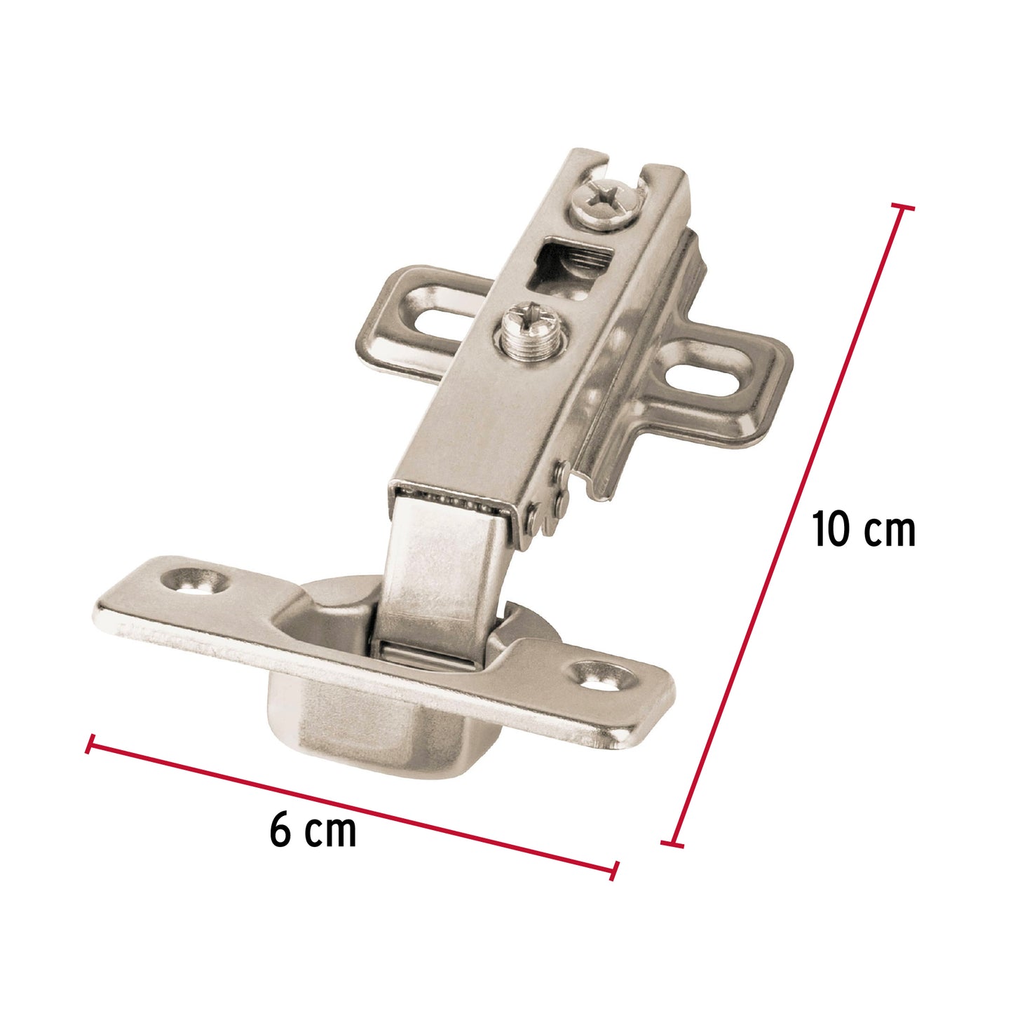 Bisagras bidimensionales de 110° cobertura media en bolsa con 2 piezas