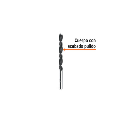 Broca para madera con punta centradora de 1/4"