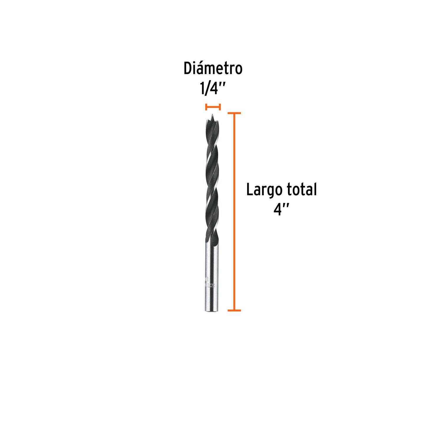 Broca para madera con punta centradora de 1/4"
