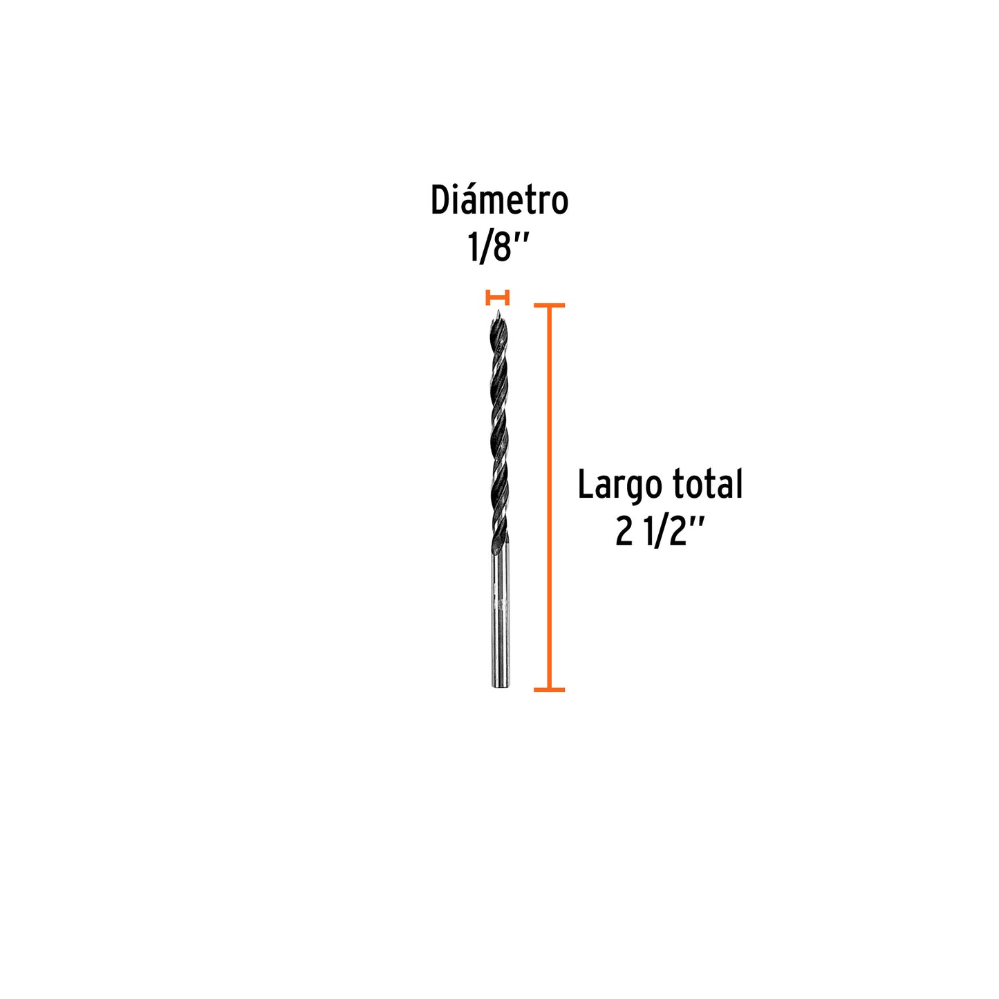 Broca para madera con punta centradora de 1/8"