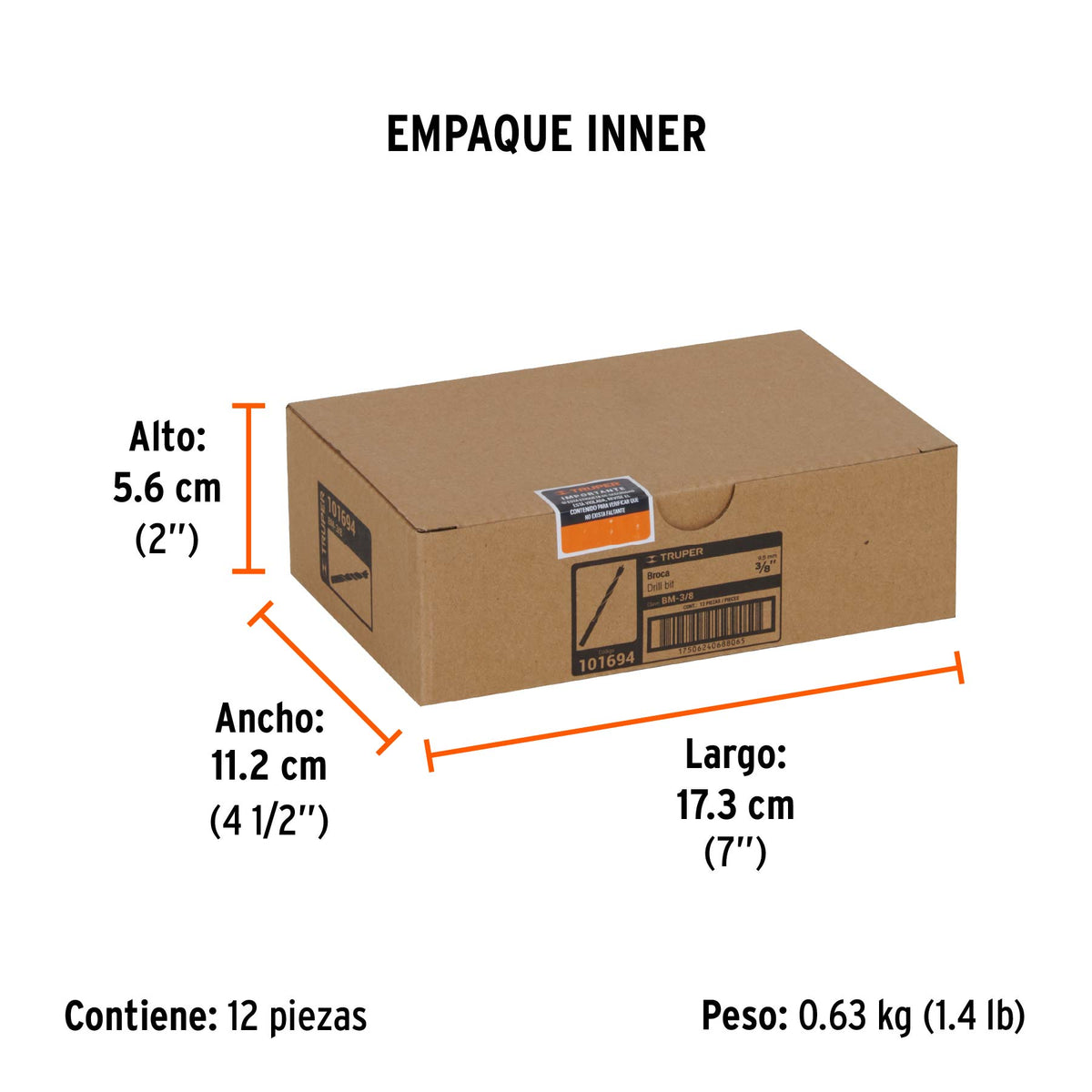 Broca con punta centradora para madera 3/8" · vista 6