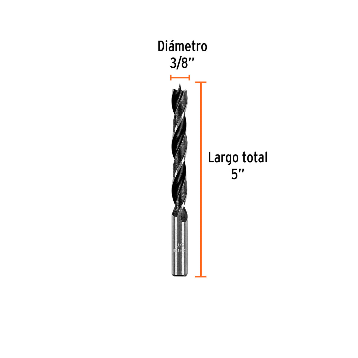 Broca con punta centradora para madera 3/8" · vista 3
