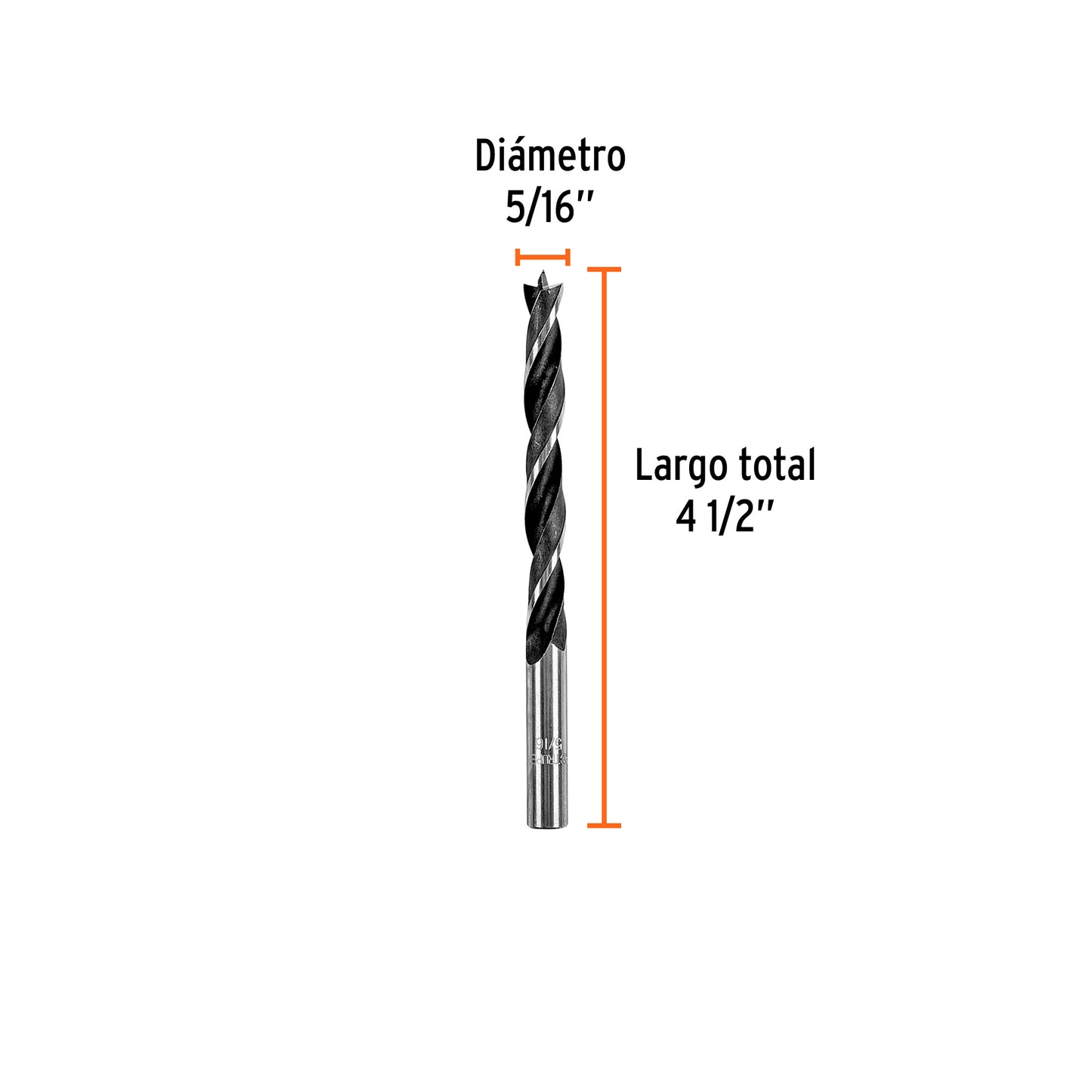 Broca para madera con punta centradora de 5/16"
