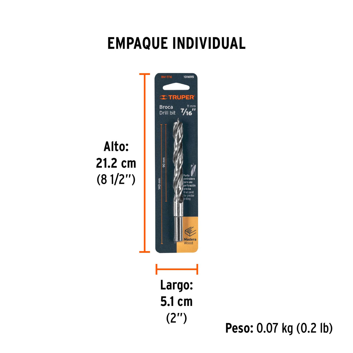Broca con punta centradora para madera 7/16" · vista 5