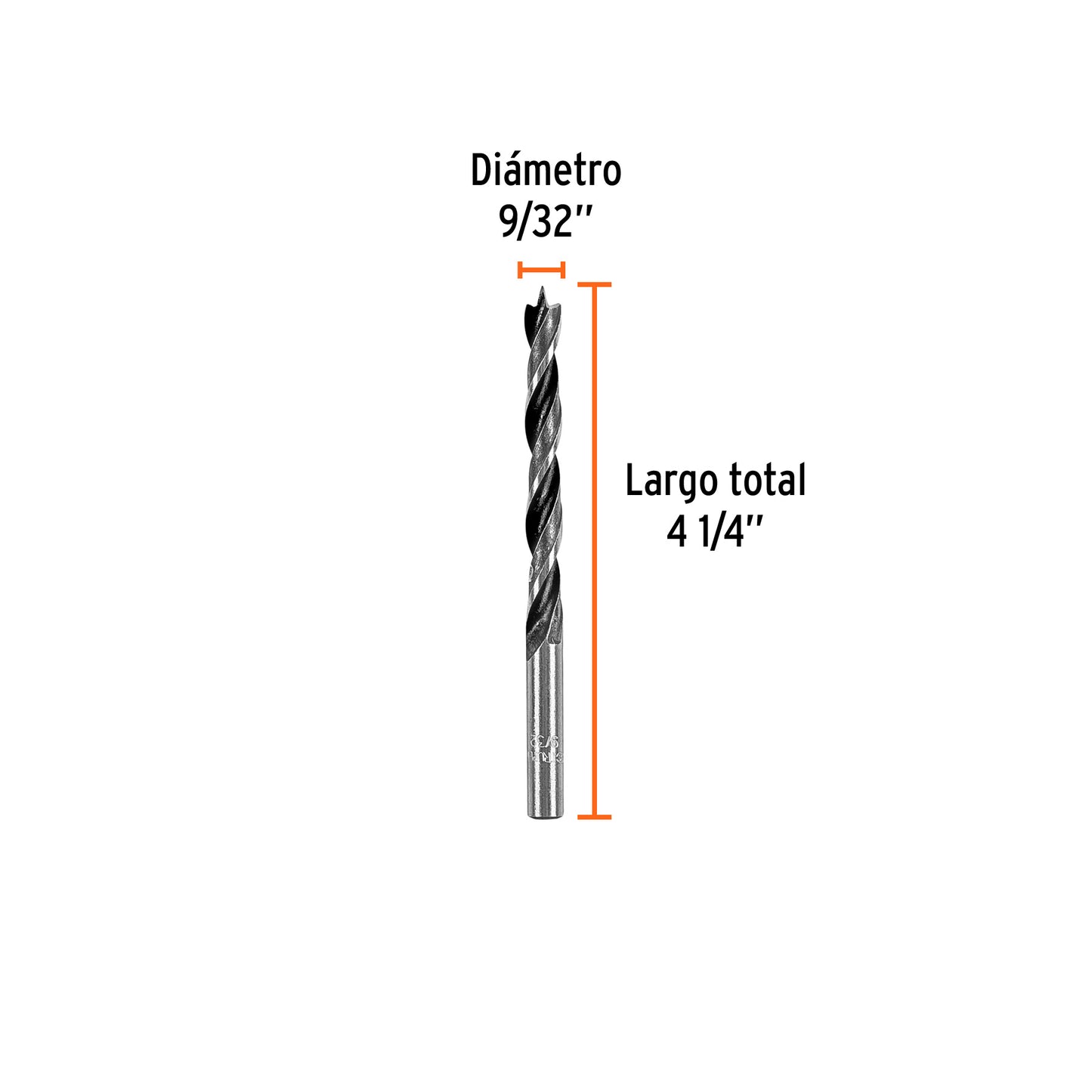 Broca para madera con punta centradora de 9/32"
