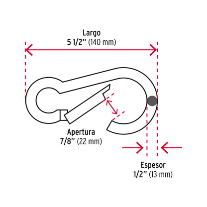 Bandola Mosquetón Acero 1/2 Pulgada