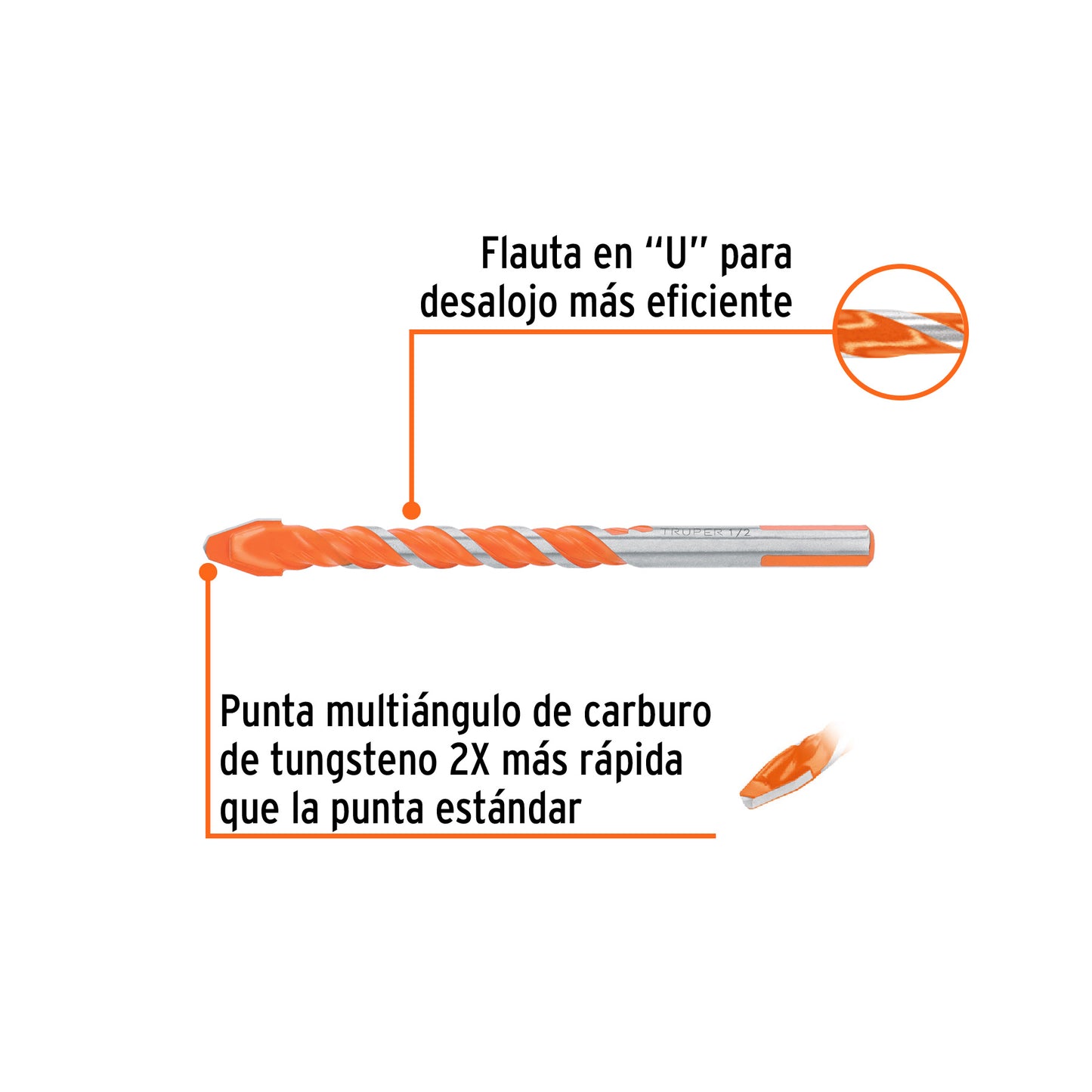 Broca multimaterial 1/2 x 6"