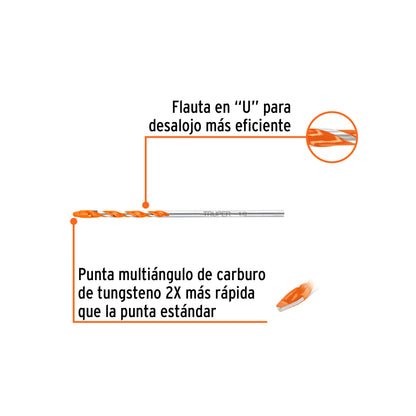Broca multimaterial 1/8 x 3" · vista 2