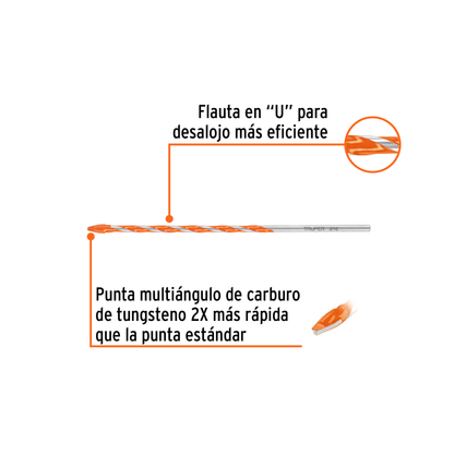 Broca multimaterial 3/16 x 6"