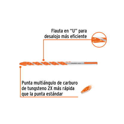 Broca multimaterial 5/16 x 6"