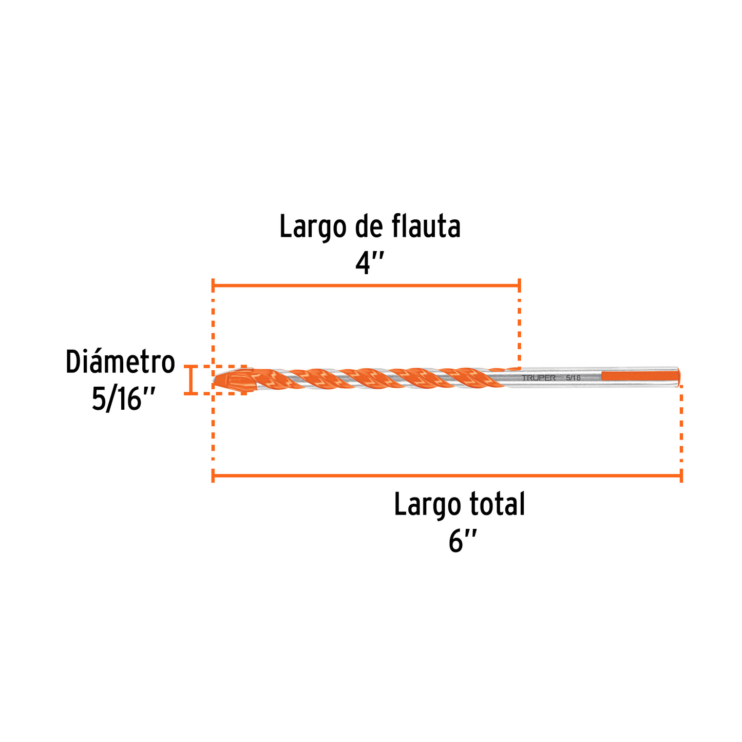 Broca multimaterial 5/16 x 6"