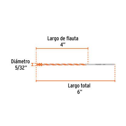 Broca multimaterial 5/32 x 6" · vista 3