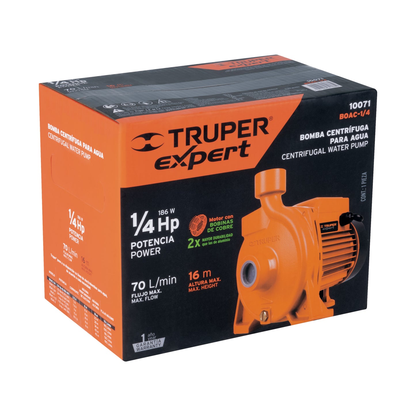 Bomba centrífuga de 1/4 HP modelo europeo