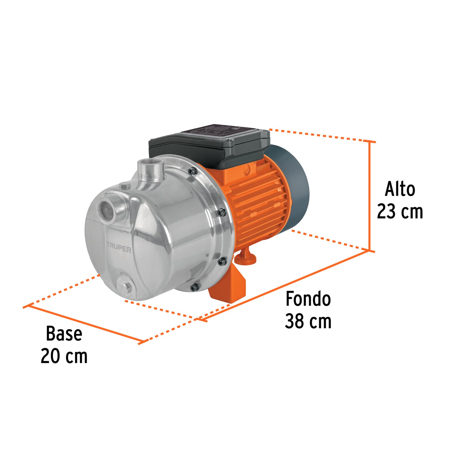 Bomba tipo jet de acero inoxidable de 1 HP