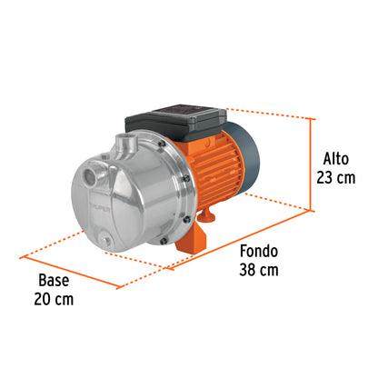 Bomba tipo jet de acero inoxidable de 1 HP