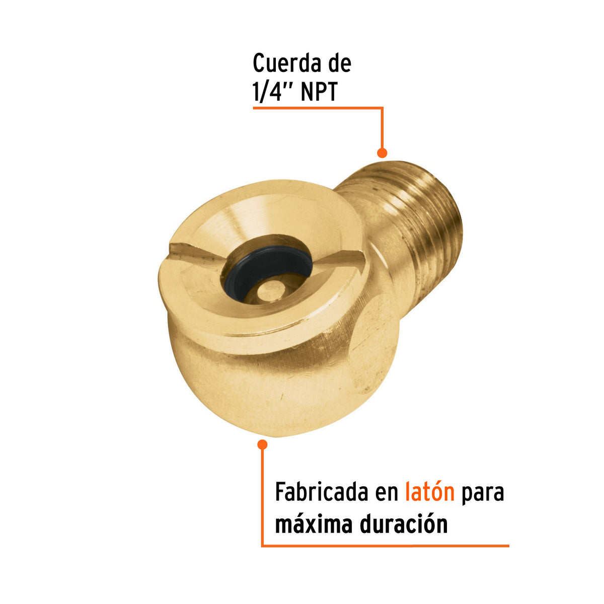 Cabeza infladora de llantas macho 1/4 pulg