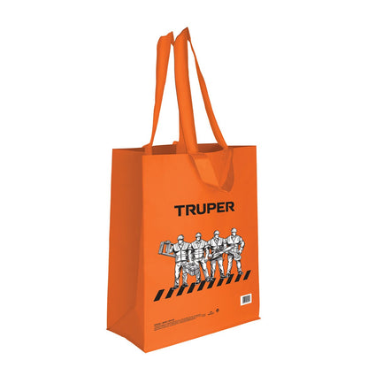 Bolsa ecológica naranja de 38 x 49 cm con asas reforzadas