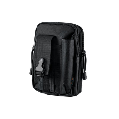Bolso táctico negro para cinturón con 3 compartimentos