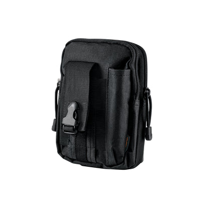Bolso táctico negro para cinturón con 3 compartimentos