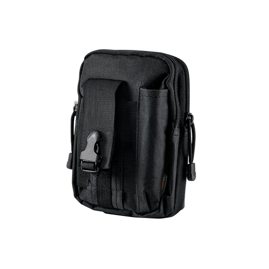 Bolso táctico negro para cinturón con 3 compartimentos