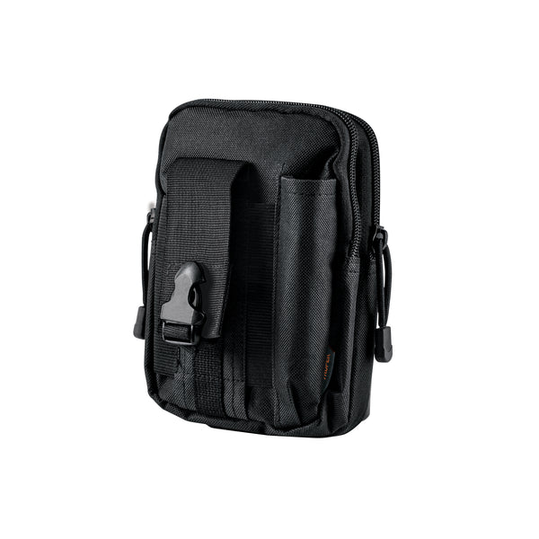 Bolso táctico negro para cinturón con 3 compartimentos