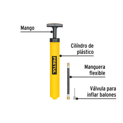 Mini bomba manual para inflar balones de 25 PSI