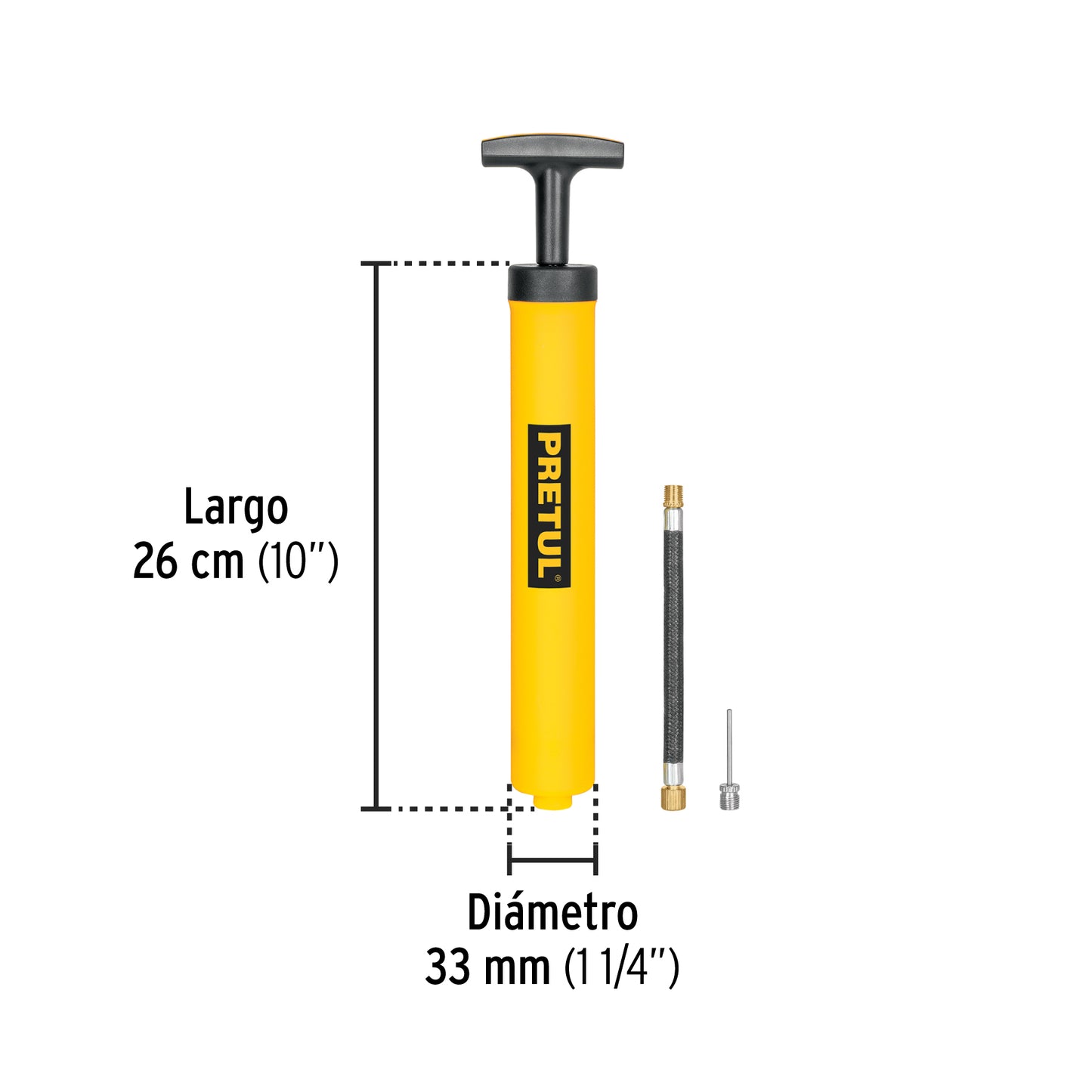 Mini bomba manual para inflar balones de 25 PSI