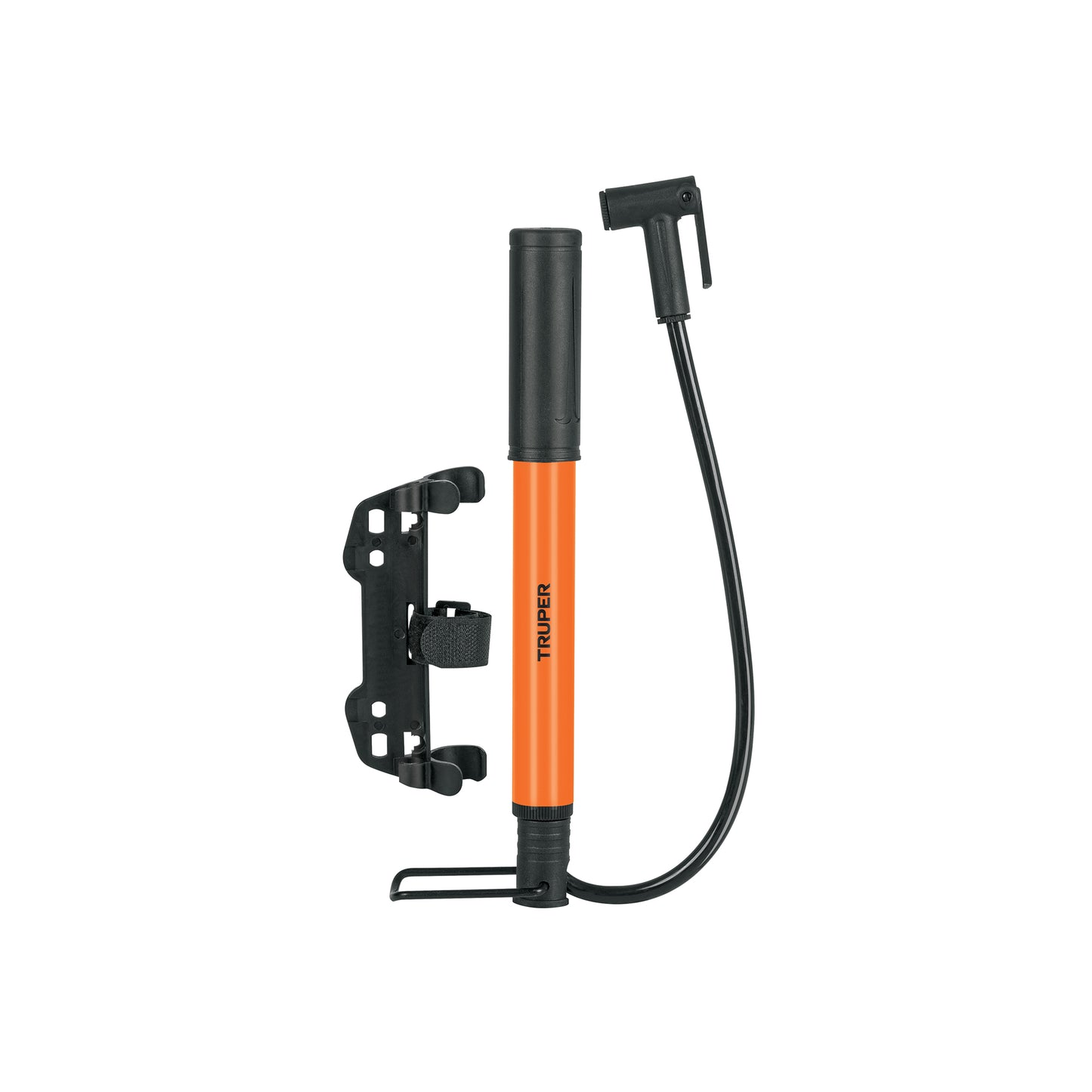 Mini bomba manual para bicicleta de aluminio con base de pedal