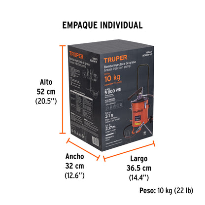 Bomba inyectora de grasa, 10 kg · vista 6