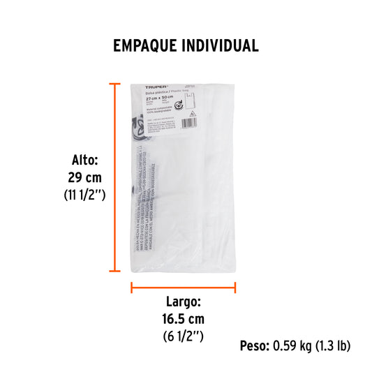 100 bolsas plásticas biodegradables de 27 x 50 cm · vista 2