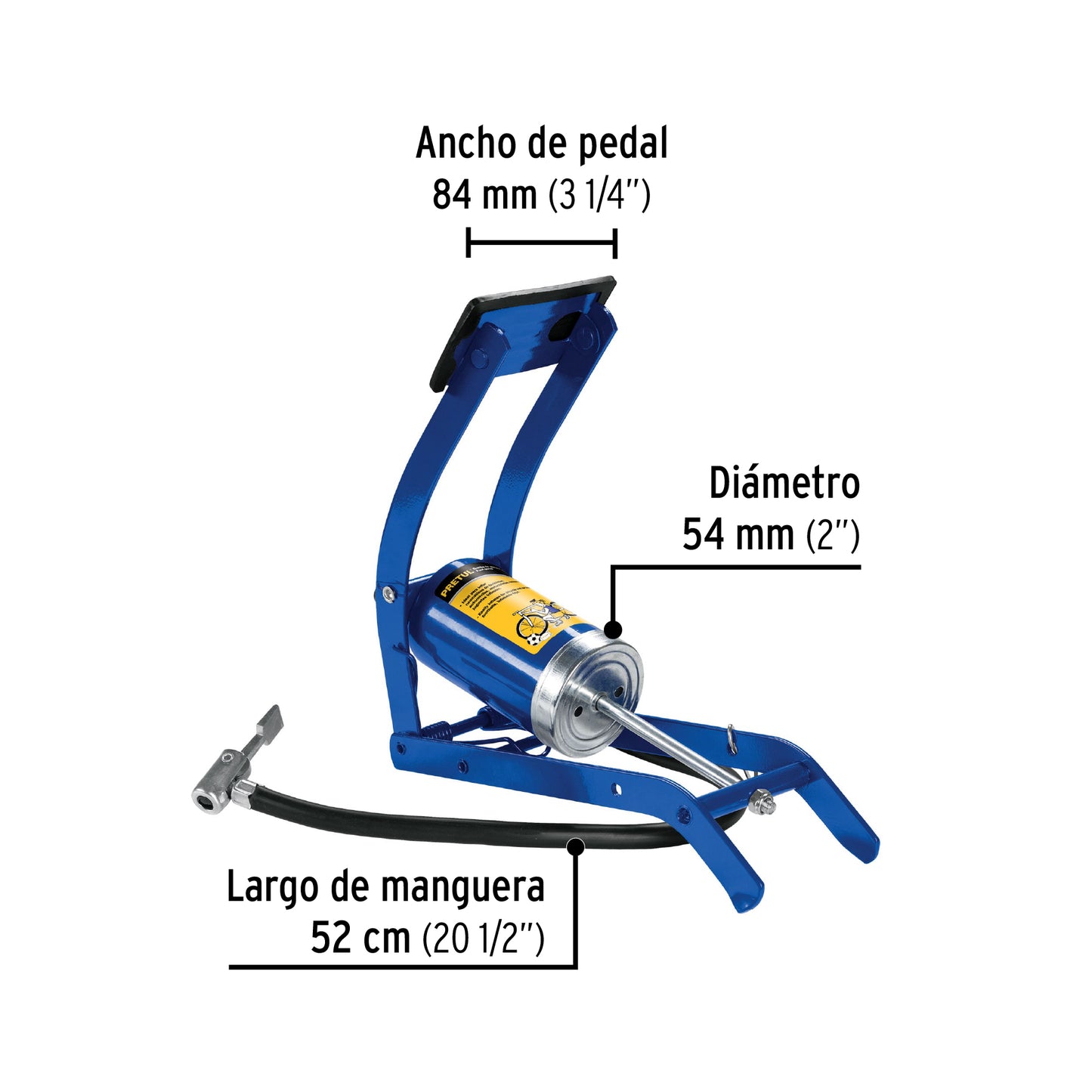 Bomba de pedal para inflar 58 PSI