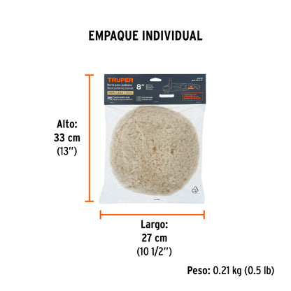 Borla para pulir lana trenzada de 8" hook and loop · vista 4