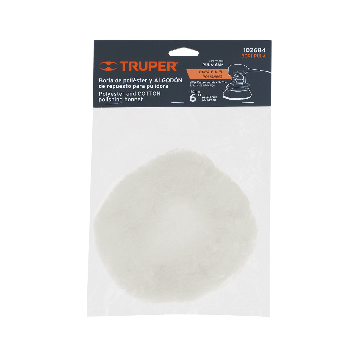 Borla 75% poliester y 25% algodon 6 pulg - SKU 102684