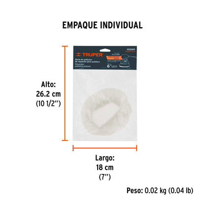 Borla 100% poliester de 6 pulg banda elastica - SKU 102685