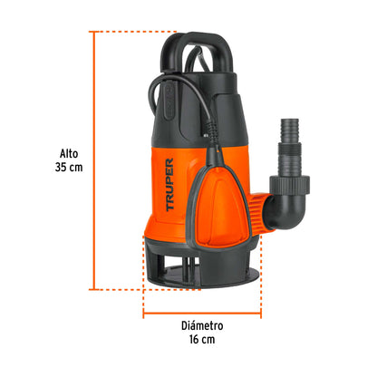 Bomba sumergible plástica, 1/2 HP para agua sucia · vista 3