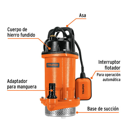 Bomba sumergible hierro fundido, agua limpia, 1 HP · vista 2