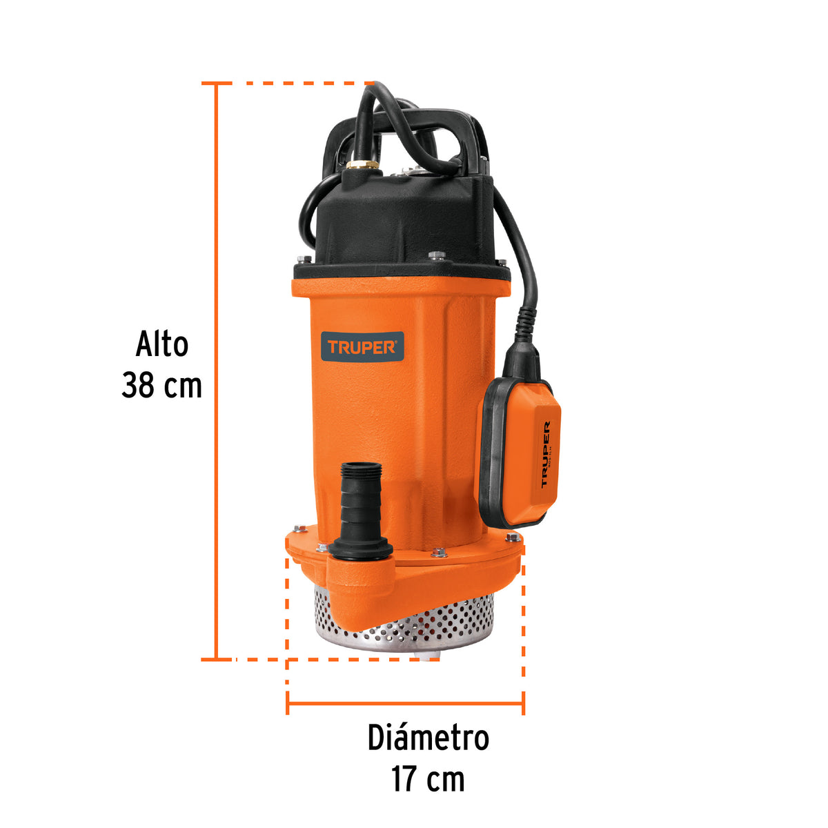 Bomba sumergible hierro fundido, agua limpia, 1 HP · vista 3