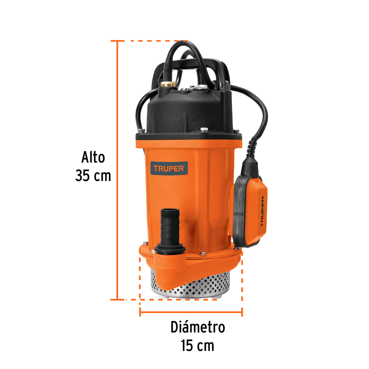 Bomba sumergible hierro fundido, agua limpia, 3/4 HP · vista 3