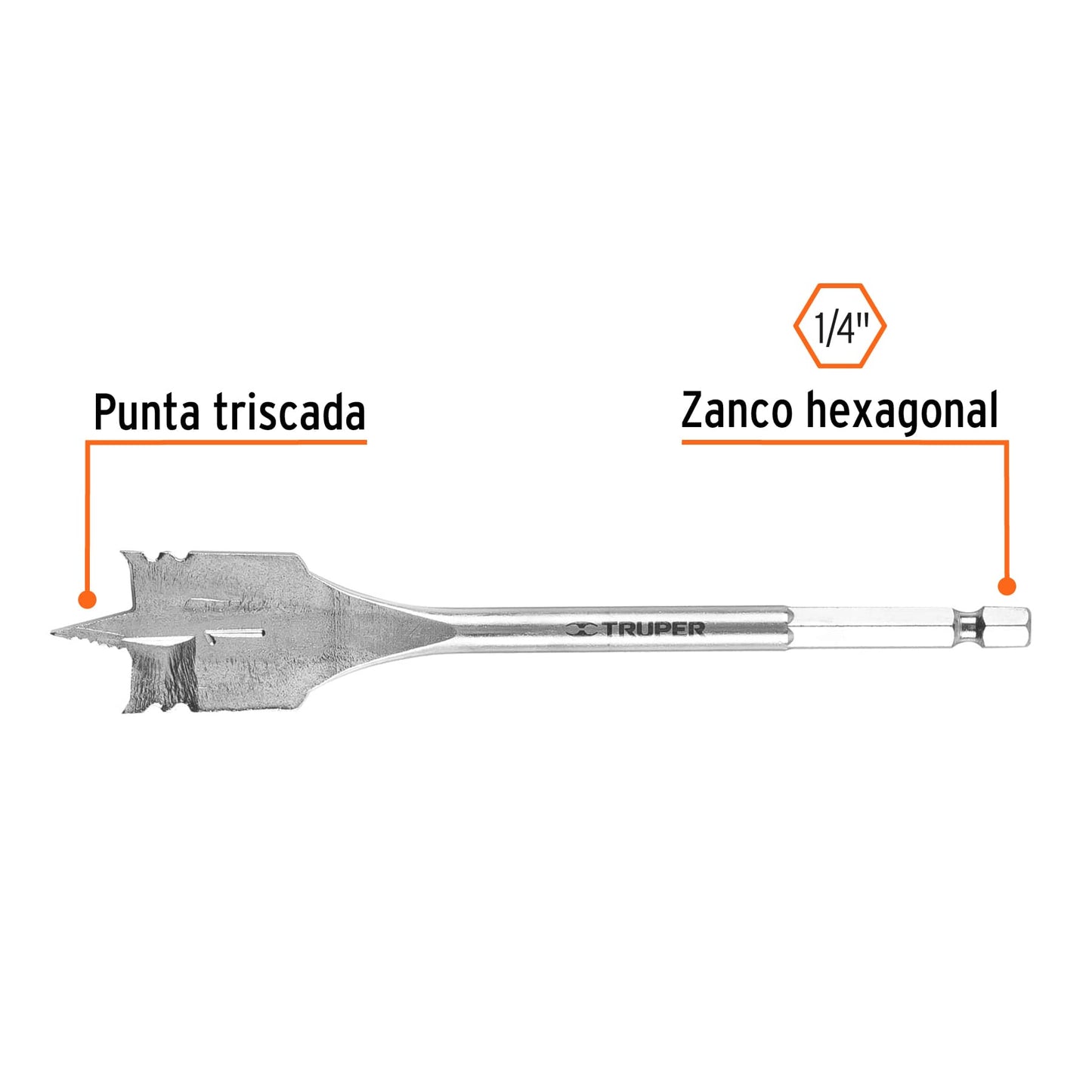 Broca plana de manita 1" para madera