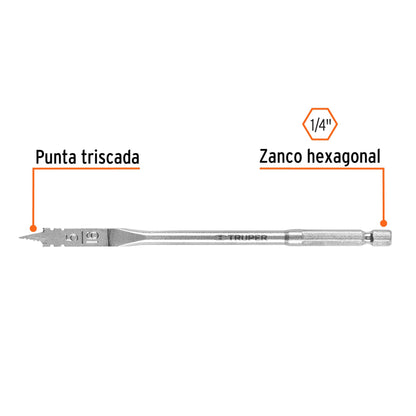 Broca plana de manita 5/16" para madera